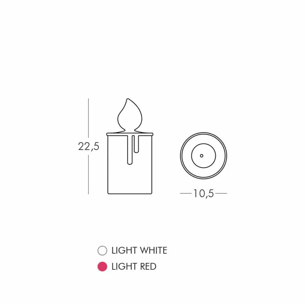 SLIDE Moderne Tischlampen-Weiß oder Rot leuchtende Kerze Tischlampe Design von - Fiammetta