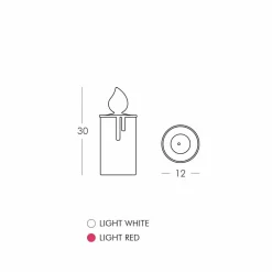 SLIDE Moderne Tischlampen-Weiß oder Rot leuchtende Kerze Tischlampe Design von - Fiammetta