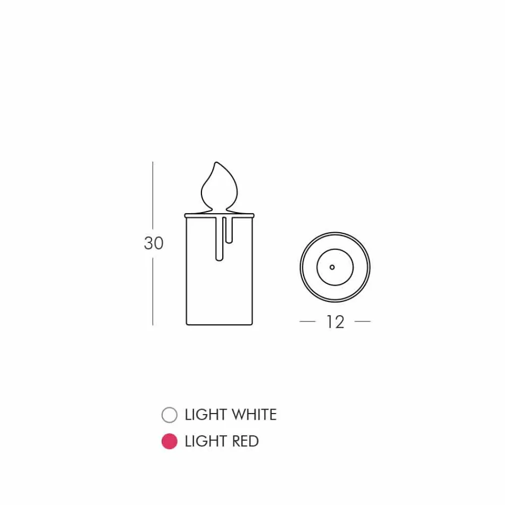 SLIDE Moderne Tischlampen-Weiß oder Rot leuchtende Kerze Tischlampe Design von - Fiammetta