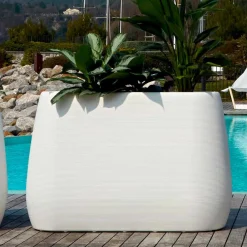 Myyour Gartenideen-Weiße Design Vase im Innen- oder Außenbereich in drei Größen, 2 Stück - Pandora von