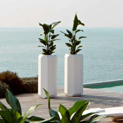 Myyour Gartenideen-Weiße Plastikvase im Innen- oder Außenbereich in 3 Größen, 2 Stück - Gem von