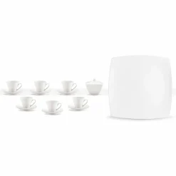 Viadurini Kitchen Tee Set Und Kaffee Set-Weiße Porzellan Kaffeetassen Service Modernes Design 8 Stück - Dom