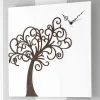 Viadurini Time Design Wanduhren-Weiße quadratische hölzerne Design-Wanduhr mit Baum - Alberoeden