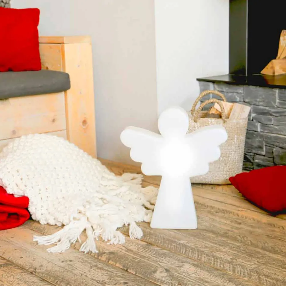 Viadurini Lighting Designer Stehlampen-Weiße Stehleuchte E27, LED oder Solar Design mit Modern Angel - Angelostar