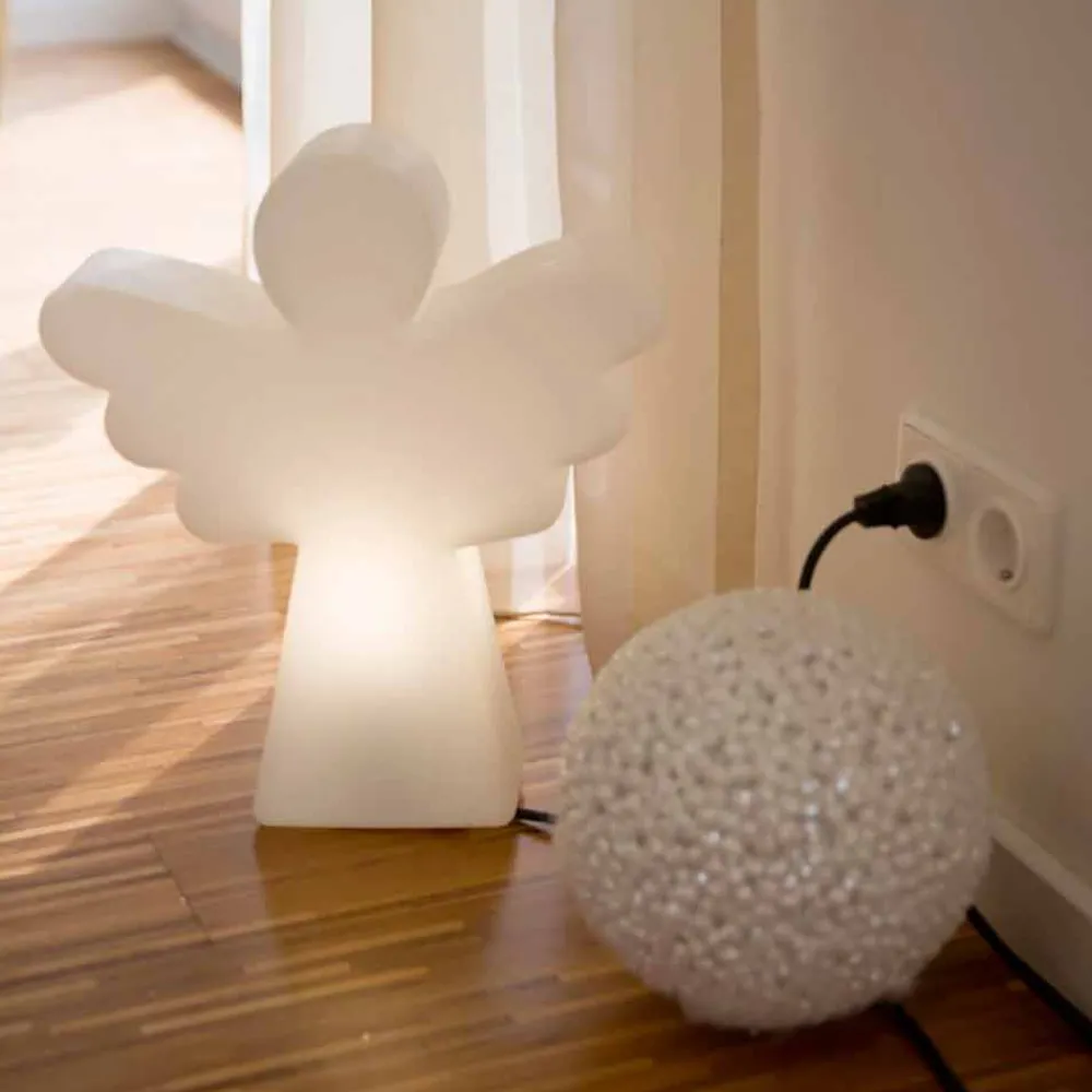 Viadurini Lighting Designer Stehlampen-Weiße Stehleuchte E27, LED oder Solar Design mit Modern Angel - Angelostar