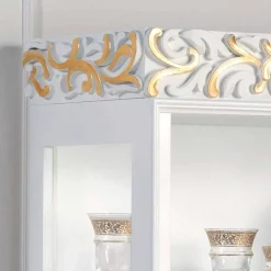 Viadurini Living Anrichte-Weiße Vitrine Highboard mit 3 Glasflächen Kush