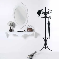 Viadurini Living Wandspiegel-Weißer Design Wandspiegel Joy dekoriert Rahmen, hergestellt in Italien