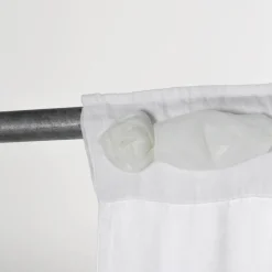 Viadurini Textile Leinenvorhänge-Weißer Leinenvorhang mit Organza und Stickerei, Design Made in Italy - Marpessa