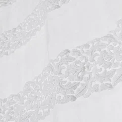 Viadurini Textile Leinenvorhänge-Weißer Leinenvorhang mit Organza und Stickerei, Design Made in Italy - Marpessa