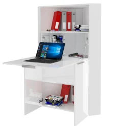 Viadurini Design Design Schreibtische-Weißer moderner Eckschreibtisch im italienischen Design aus poliertem Holz - Ghero