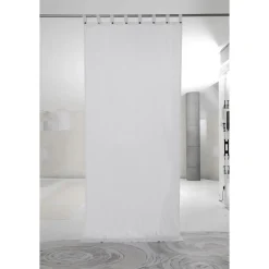 Viadurini Textile Leinenvorhänge-Weißer schwerer Leinenvorhang mit italienischen Luxusknöpfen - Gorgia