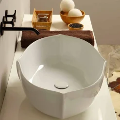 Viadurini Bathroom Keramikwaschbecken-Weißes Aufstatzwaschbecken aus Keramik made in Italy Design Oscar