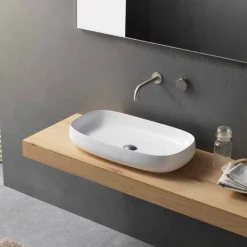 Viadurini Bathroom Keramikwaschbecken-Weißes Keramik-Arbeitsplattenwaschbecken des modernen Designs Made in Italy - Tune