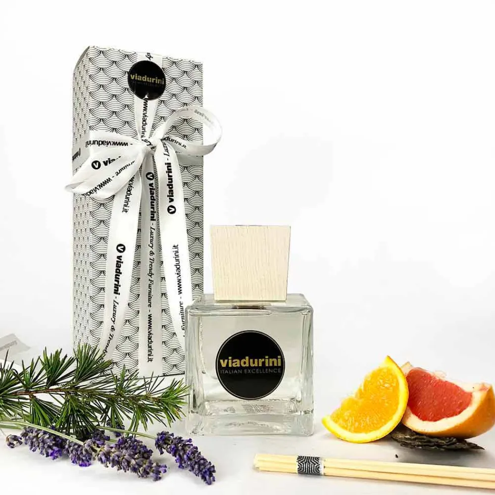 Viadurini Home Fragrance Keep Calm-Weißes Leinen Raumduft 500 ml mit Stäbchen - Cuoredifirenze