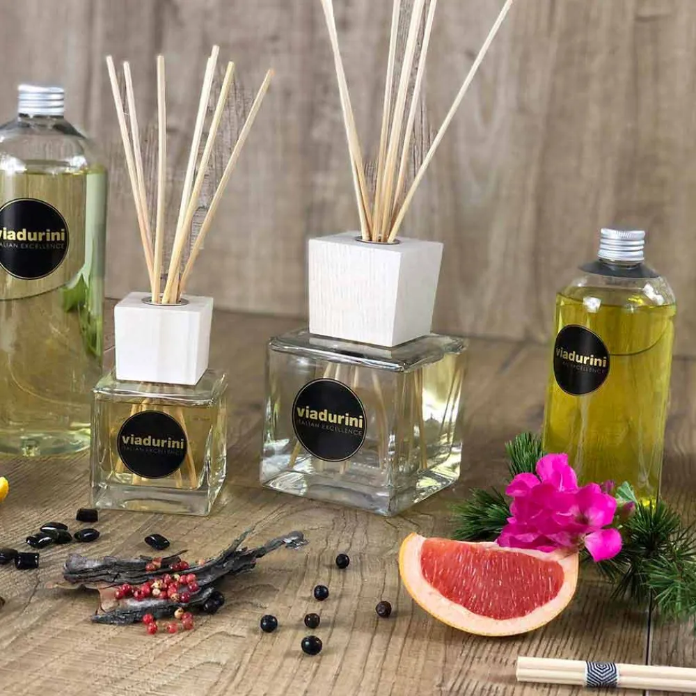 Viadurini Home Fragrance Keep Calm-Weißes Leinen Raumduft 500 ml mit Stäbchen - Cuoredifirenze