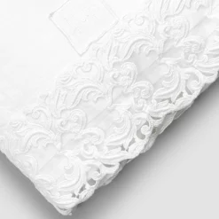 Viadurini Textile Bettlaken-Weißes Leinenflachbetttuch mit Spitze für Doppelbett von hoher Qualität - Fiumana