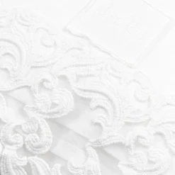 Viadurini Textile Bettlaken-Weißes Leinenflachbetttuch mit Spitze für Doppelbett von hoher Qualität - Fiumana