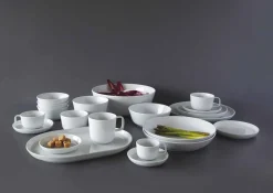 Viadurini Kitchen Teller Set-Weißes modernes Design Porzellan Dinner Set 24 Stück - Arktis