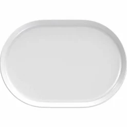 Viadurini Kitchen Geschirr Teller-Weißes ovales Servierteller des modernen Designs in Porzellan 4 Stück - Arktis