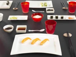 Viadurini Kitchen Teller Set-Weißes Porzellan Moderne Teller Set 25 Stück - Basal