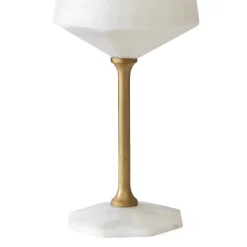 Viadurini Decor Weinkelch-Weinglas in satinweißem Carrara-Marmor und Messing-Design - Caglio