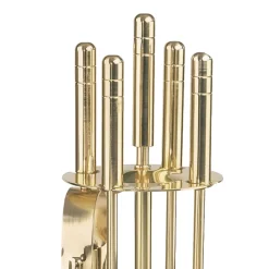 Viadurini Fire Design Kaminbesteck-Werkzeughalter aus Messing mit 4 Zubehörteilen, Höhe 65 cm, hergestellt in Italien – Känguru