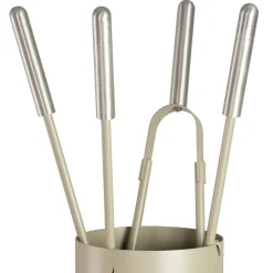 Viadurini Fire Design Kaminbesteck-Werkzeughalter aus Metall mit 4 Zubehörteilen und Flamme, hergestellt in Italien – Fakir