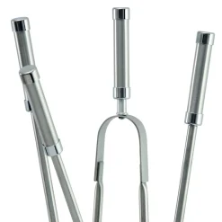 Viadurini Fire Design Kaminbesteck-Werkzeughalter mit 4 Zubehörteilen aus Edelstahl und Flamme, hergestellt in Italien – Vita