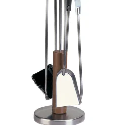 Viadurini Fire Design Kaminbesteck-Werkzeughalter mit 4 Zubehörteilen aus Metall oder Stahl, hergestellt in Italien – Papaya