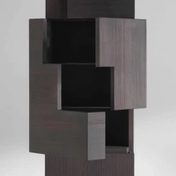 Viadurini Living Anrichte-Wertvoller Hochschrank aus Thermoholz n Lärche 3 Türen und 1 Schublade