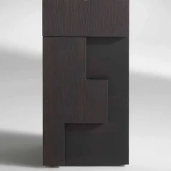 Viadurini Living Anrichte-Wertvoller Hochschrank aus Thermoholz n Lärche 3 Türen und 1 Schublade