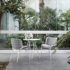 Viadurini in the Garden Garten Beistelltisch-Wertvoller Outdoor-Couchtisch aus HPL und Weißmetall Made in Italy - Dublin