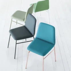 Viadurini Living Moderne Stühle-Wertvoller Stoffstuhl mit Metallbasis Hergestellt in Italien, 2 Stück - Molde