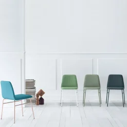 Viadurini Living Moderne Stühle-Wertvoller Stoffstuhl mit Metallbasis Hergestellt in Italien, 2 Stück - Molde