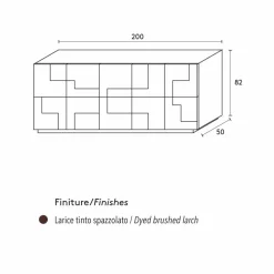 Viadurini Living Sideboards-Wertvolles Sideboard aus Thermoholz n Lärche 3 Türen und 1 Schublade