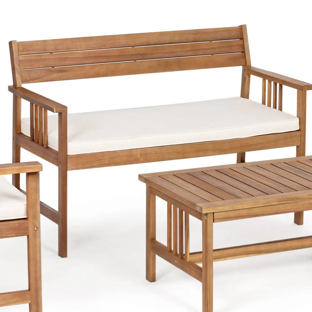 Viadurini in the Garden Garten Lounge Set-Wohnzimmer 4 Garten Holzzubehör Elegantes Design für den Außenbereich - Roxen