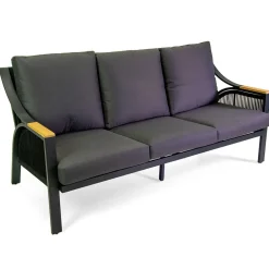 Viadurini in the Garden Garten Lounge Set-Wohnzimmer aus Aluminium mit Armlehnen aus brasilianischem Teakholz - Tagebuch