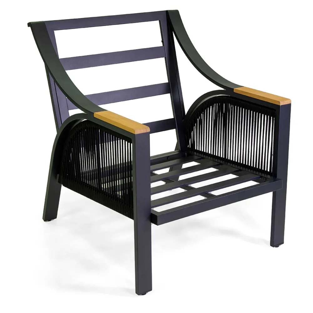 Viadurini in the Garden Garten Lounge Set-Wohnzimmer aus Aluminium mit Armlehnen aus brasilianischem Teakholz - Tagebuch