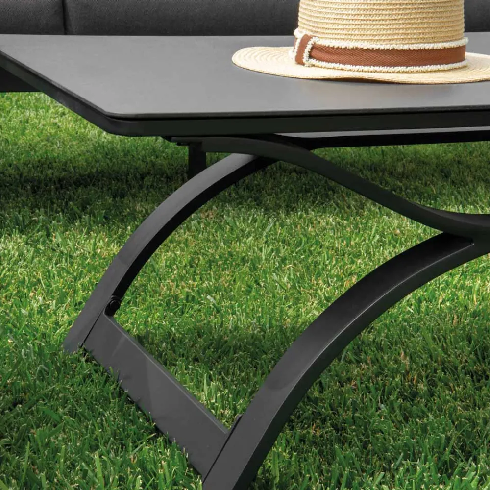 Viadurini in the Garden Garten Lounge Set-Wohnzimmer aus Aluminium mit Armlehnen aus brasilianischem Teakholz - Tagebuch