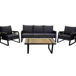 Viadurini in the Garden Garten Lounge Set-Wohnzimmer aus Aluminium mit Details aus brasilianischem Teakholz - Tagebuch