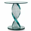 Viadurini Living Moderne Couchtische-Wohnzimmer Couchtisch aus transparentem Spiralglas und drehbarer Basis - Spirulo