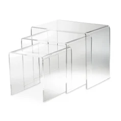 Viadurini Living Moderne Couchtische-Wohnzimmer Couchtische aus transparentem Minimal Acryl Kristall 3 Stück - Cecco