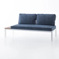 Viadurini in the Garden Garten Lounge Set-Wohnzimmer im Freien aus weißem Metall und Holz mit Sofas und Couchtisch - Brera