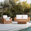 Viadurini in the Garden Garten Lounge Set-Wohnzimmer im Freien aus natürlichem Rattan, inklusive Kissen, – Keira