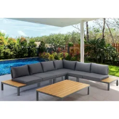 Viadurini in the Garden Garten Lounge Set-Wohnzimmer im Innen- und Außenbereich, bestehend aus 1 Ecksofa und 1 Couchtisch – Savoir