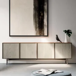 Viadurini Living Sideboards-Wohnzimmer- oder Eingangs-Sideboard aus ökologischem Holz und Metall 4 Türen Luxus - Aaron