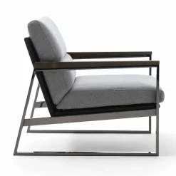 Viadurini Living Moderne Sessel-Wohnzimmer Sessel aus Stoff, Leder und Edelmetall Made in Italy - Milla