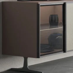 Viadurini Living Sideboards-Wohnzimmer Sideboard aus ökologischem Holz und Glas 4 Türen Made in Italy - Aaron