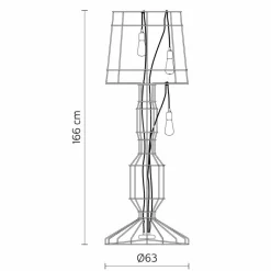 Viadurini Lighting Designer Stehlampen-Wohnzimmer Stehlampe 3 Lichter in Weiß oder Naturmetall Minimal Style - Styling