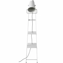 Viadurini Lighting Designer Stehlampen-Wohnzimmer Stehlampe aus weißem oder mattschwarzem Metall mit Regalen - Butler